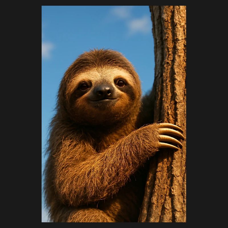 Sunlit sloth tree