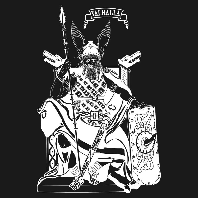 Odin on throne white