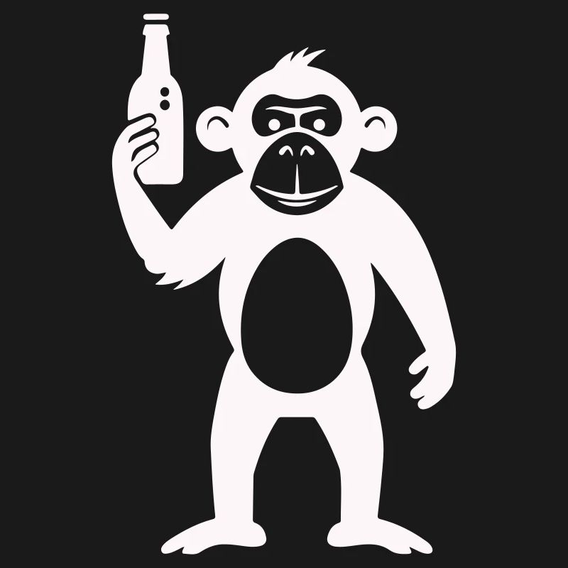 Humorous monkey with bottle