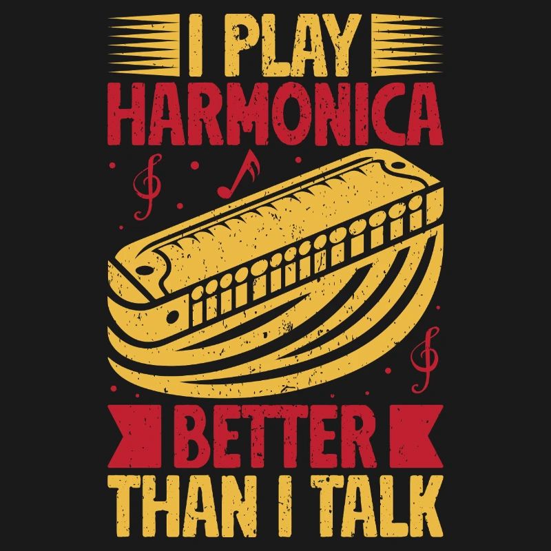 Funny Harmonica Player Play Better Than I Talk