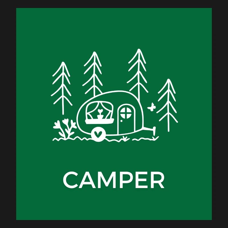 Forest Camping Sketch Tent Camper
