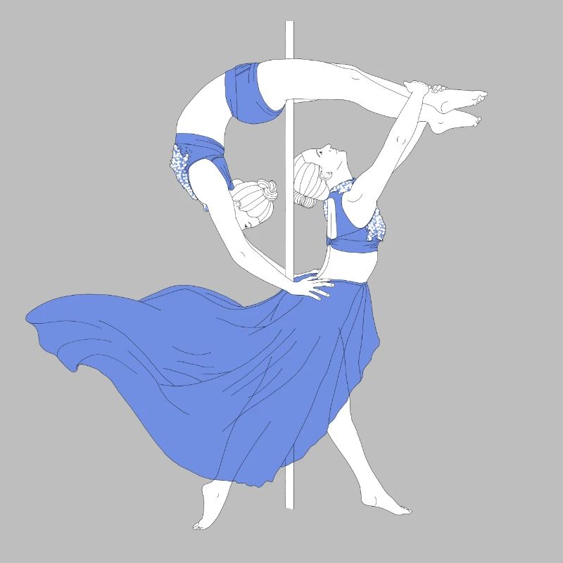 Pole Dance Blue Impression