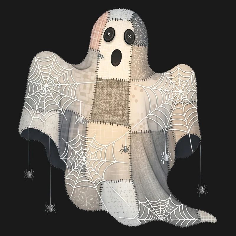 Patchwork Ghost with Spider Webs