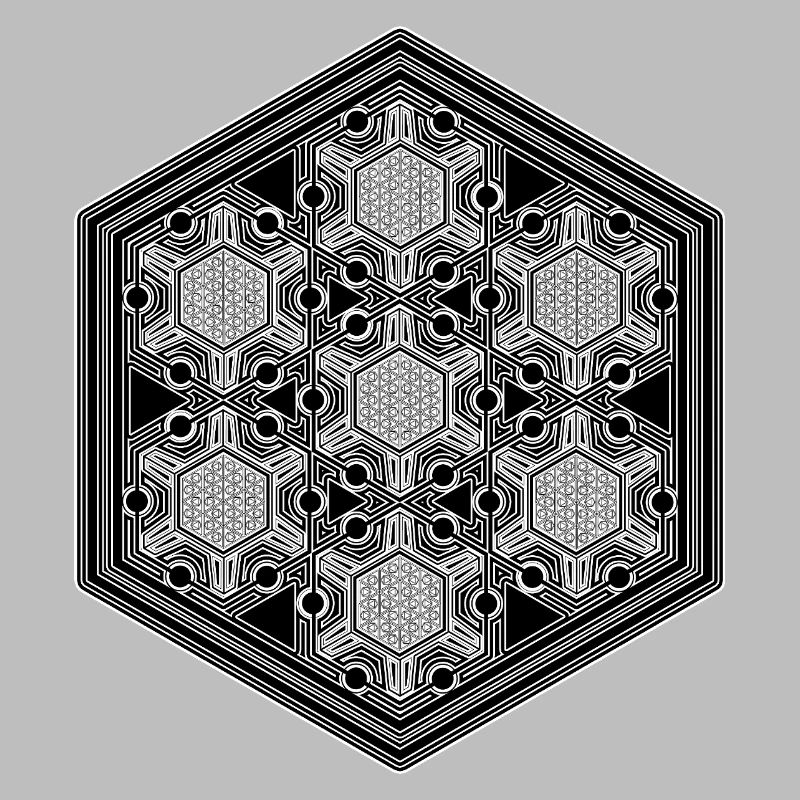 Psytrance Goa Techno Rave Geometry Hexagon Pattern