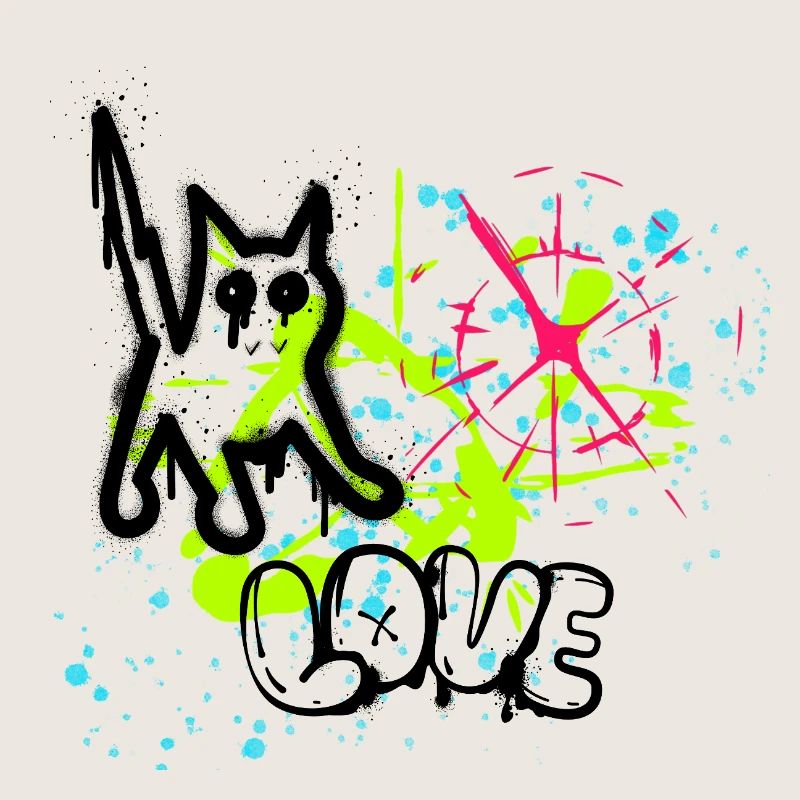 Neon Graffiti Splatter Pattern