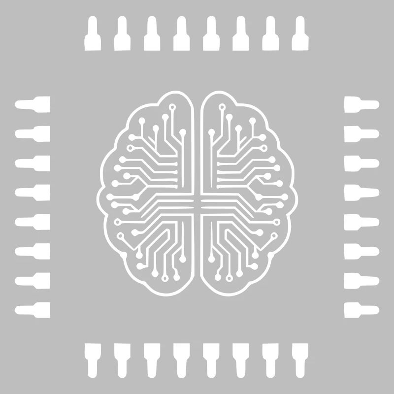 AI Brain Chip Processor Tech Vector