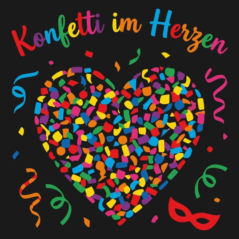 Confettis de carnaval et de carnaval dans le cœur Sweat à capuche à pull