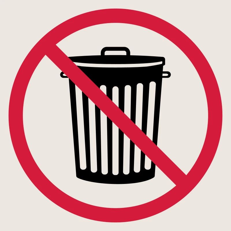 interdit schild zone pas tonne muelle