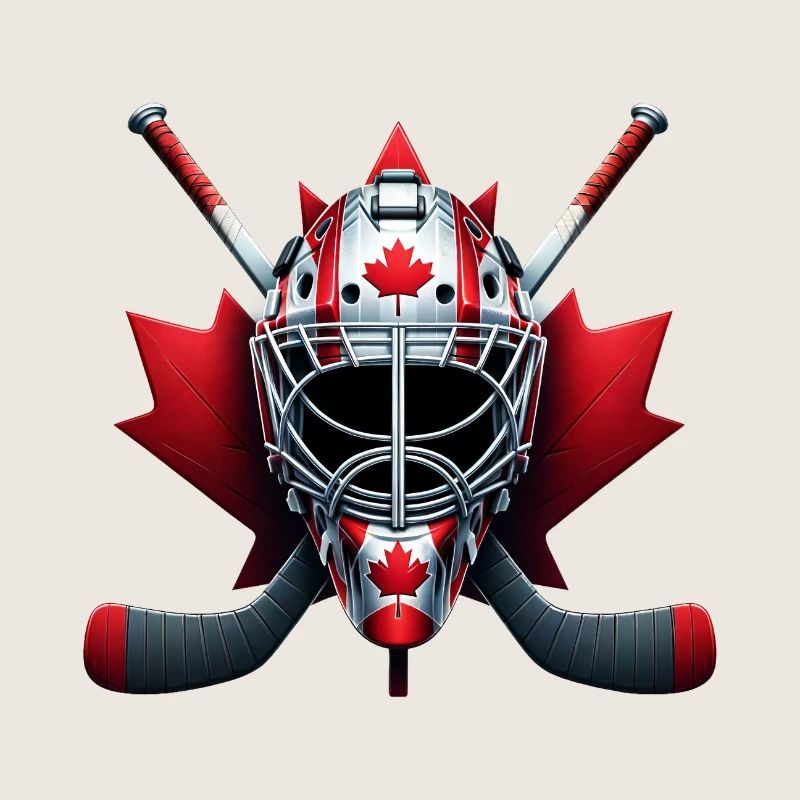Conception de casque avec drapeau de hockey sur