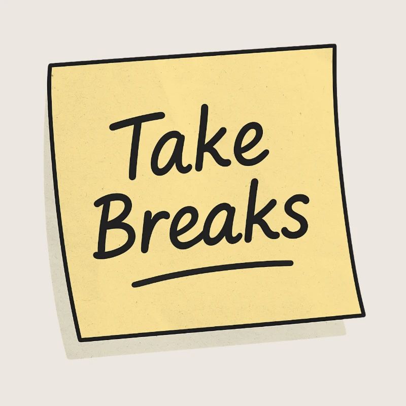 Take Breaks Sticky Note Reminder