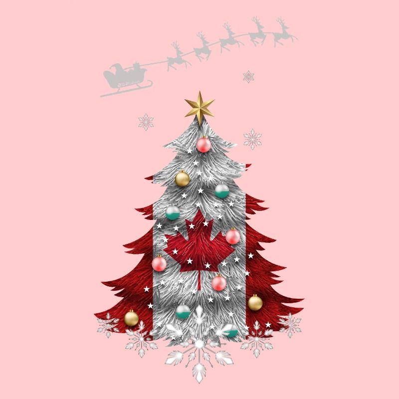 Arbre de Noël avec drapeau du Canada