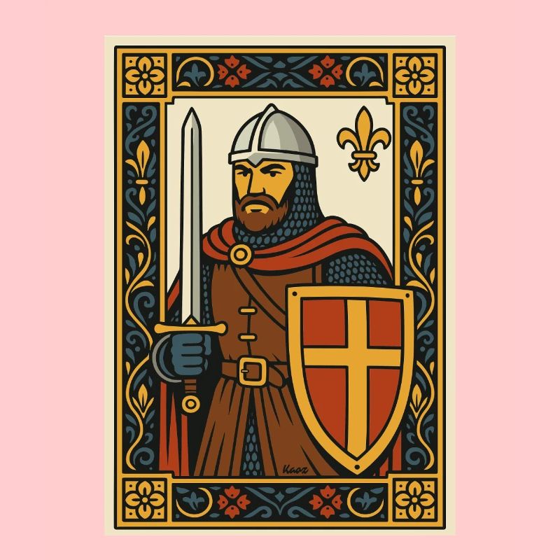 Medieval Knight Tile Emblem