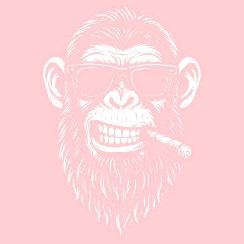 Affe mit Bart und Zigarre