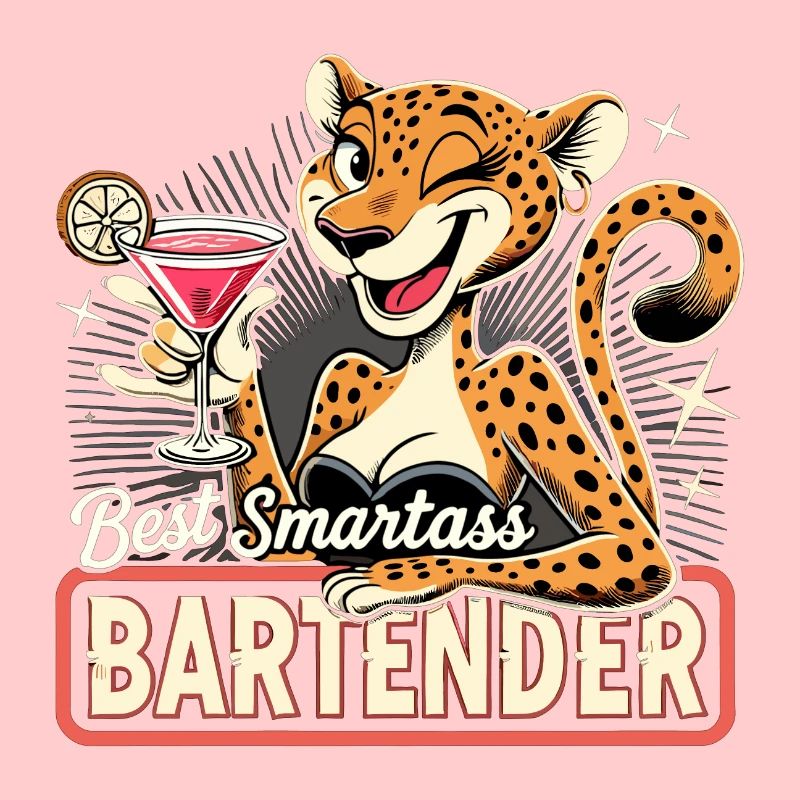 Bartender Barwoman Leopard Leopard Gift