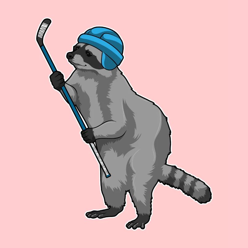 Waschbär Eishockey Eishockeyschläger