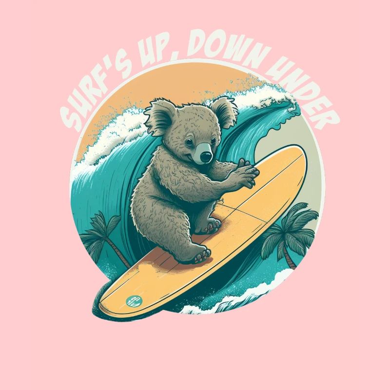 En dessous du surf koala ours