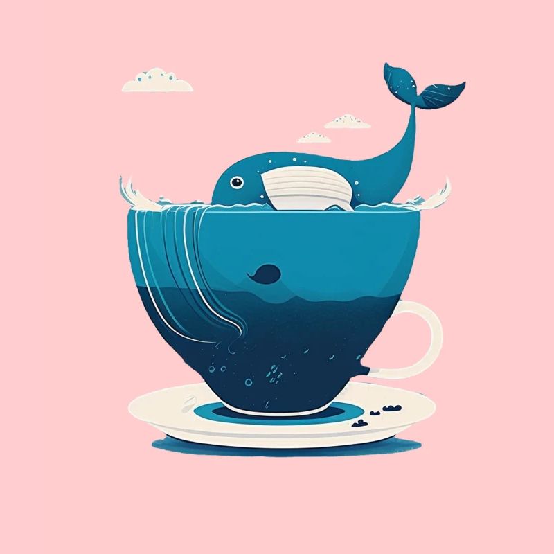 Baleine dans une tasse de thé