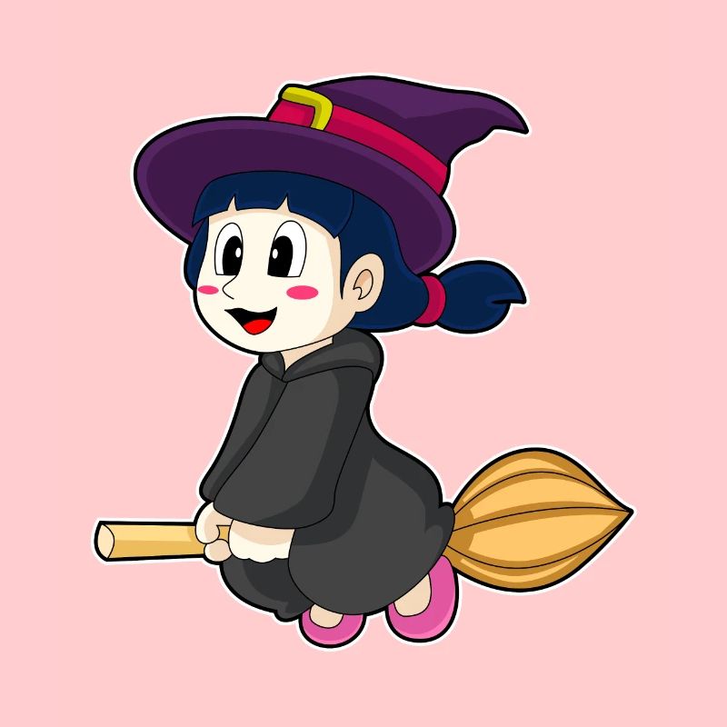 Filles Halloween Sorcière Balai