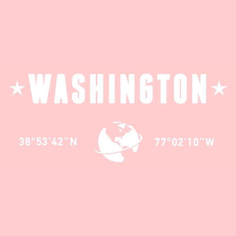 Washington DC Coordinates Planet Earth White