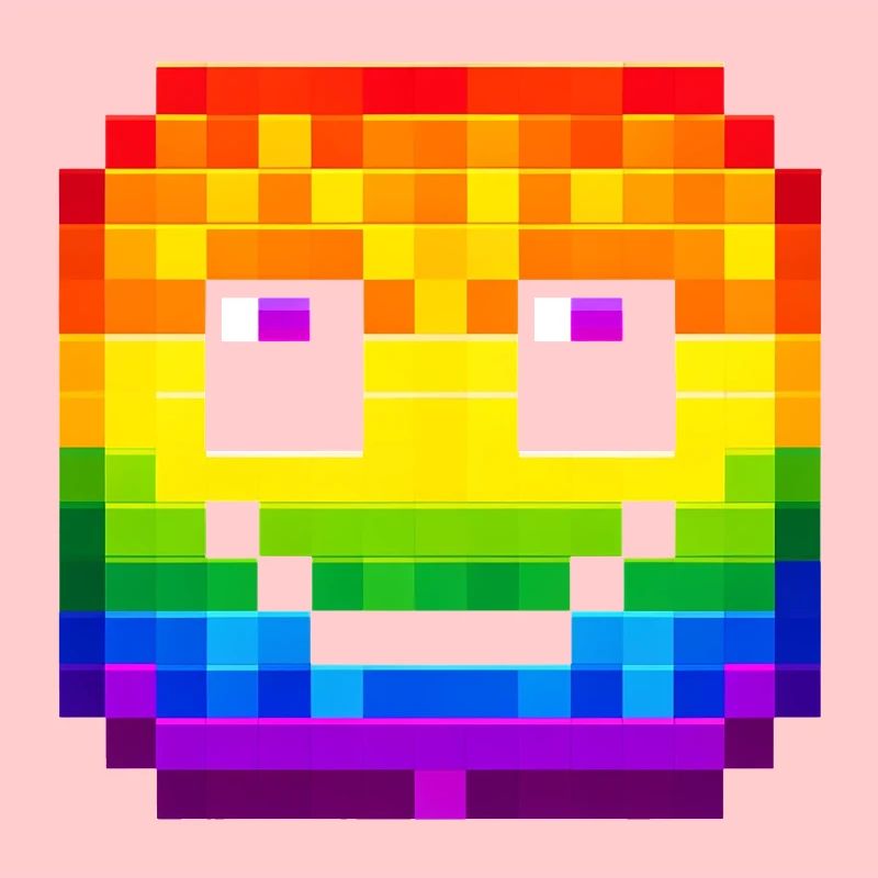 Visage pixelisé Rainbow Smile