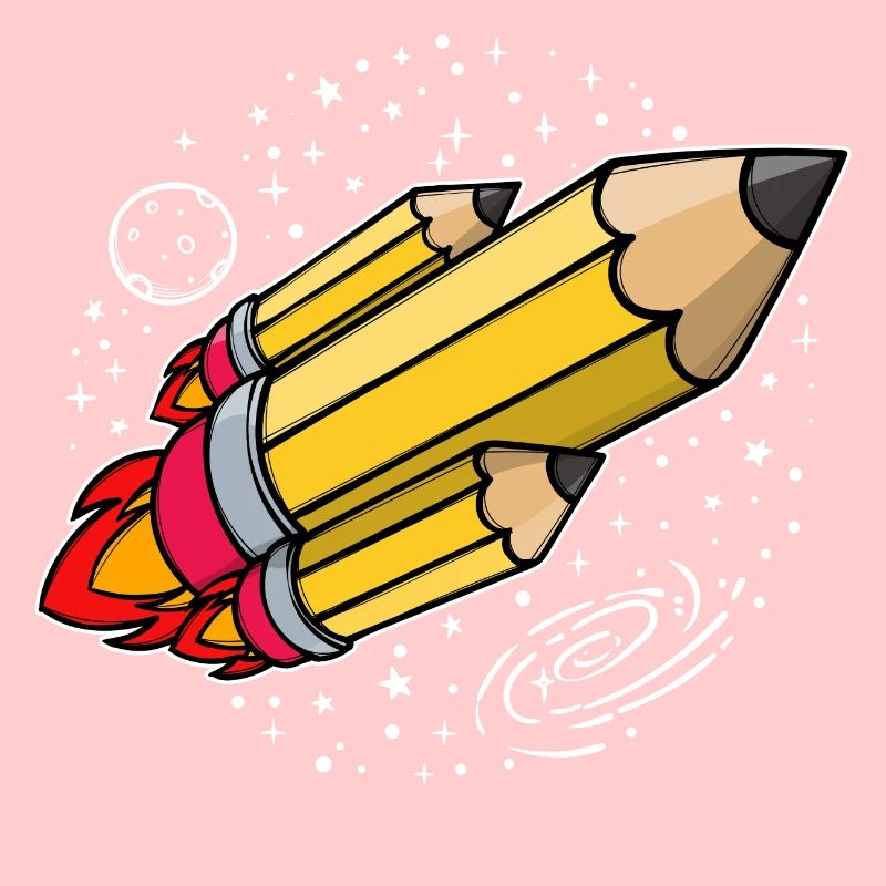 Schule Schulbeginn Bleistift Rakete Schulstart