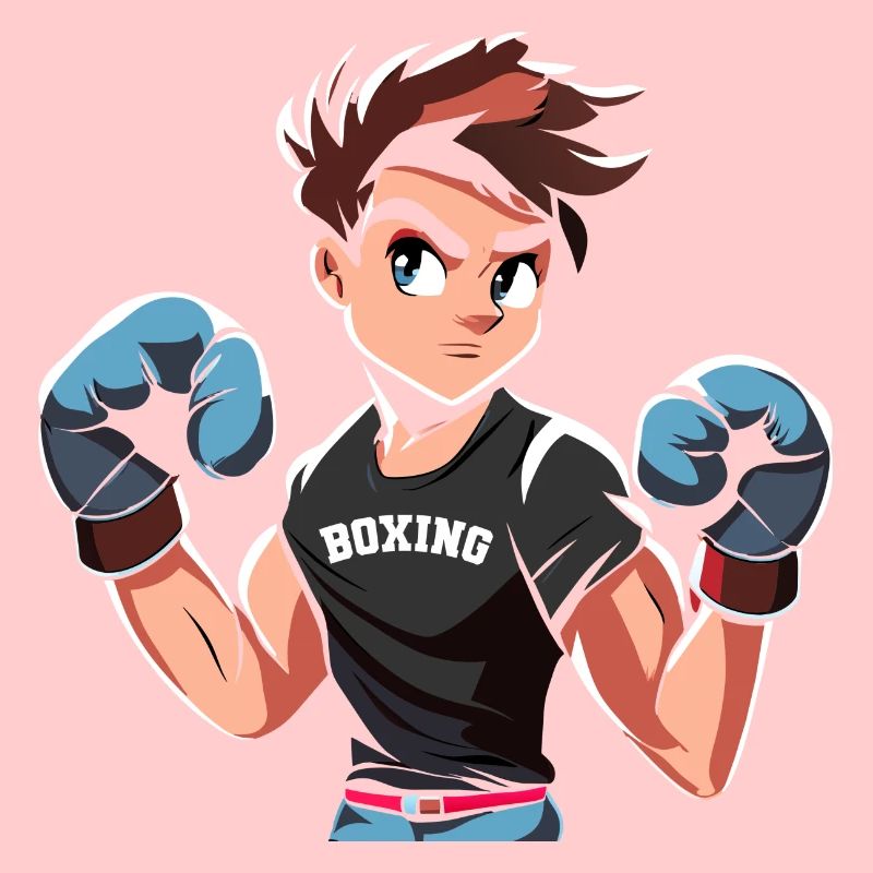 Conception de boxe adolescente avec des gants de boxe