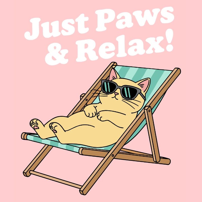 Relax Katze im Liegestuhl