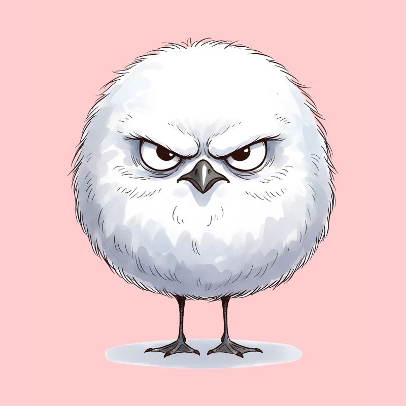 Grimmige runde Möwe 