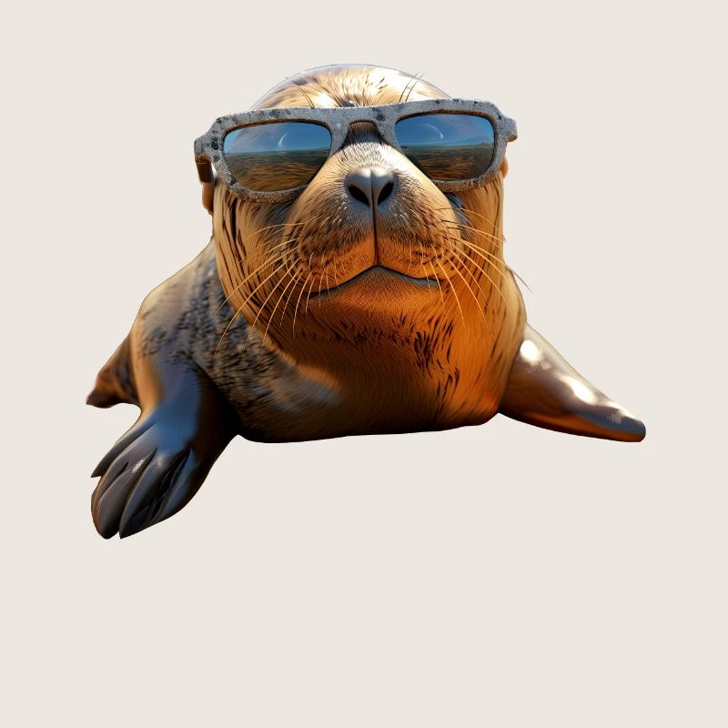 Phoque avec lunettes de soleil Phoque Morse Phoques mignons