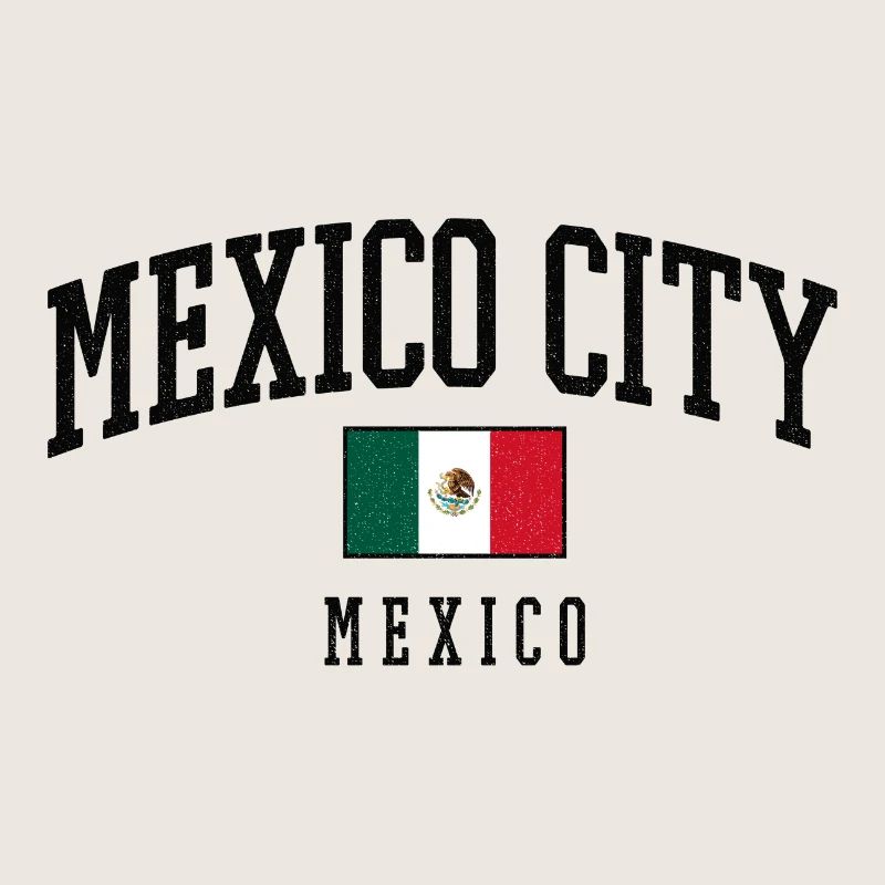 Lettrage de Mexico avec drapeau