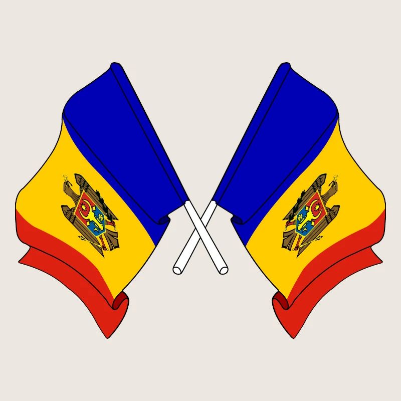 Deux drapeaux Moldavie