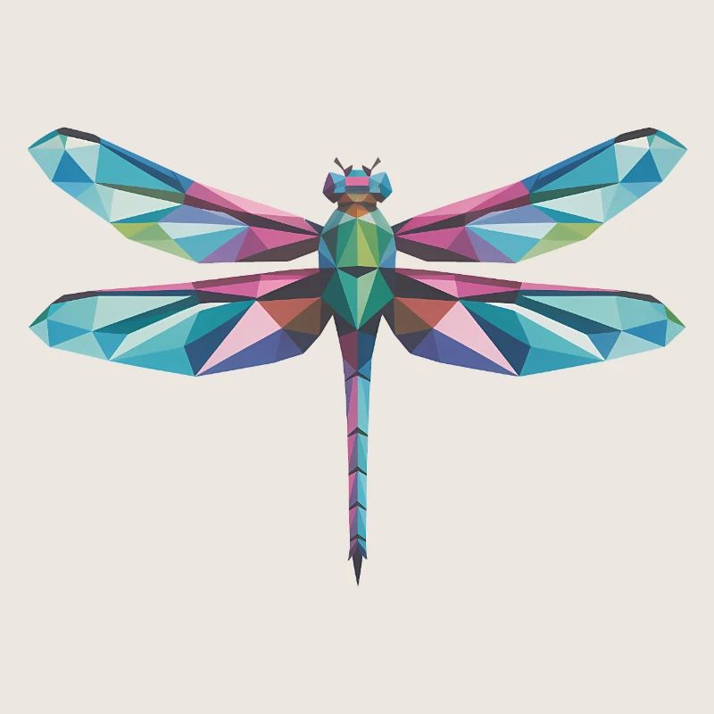 Libellule - Logo Low Poly cool