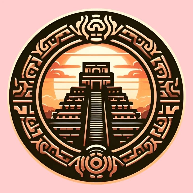 Azteken Maya Pyramide Antike Kultur Gold Design