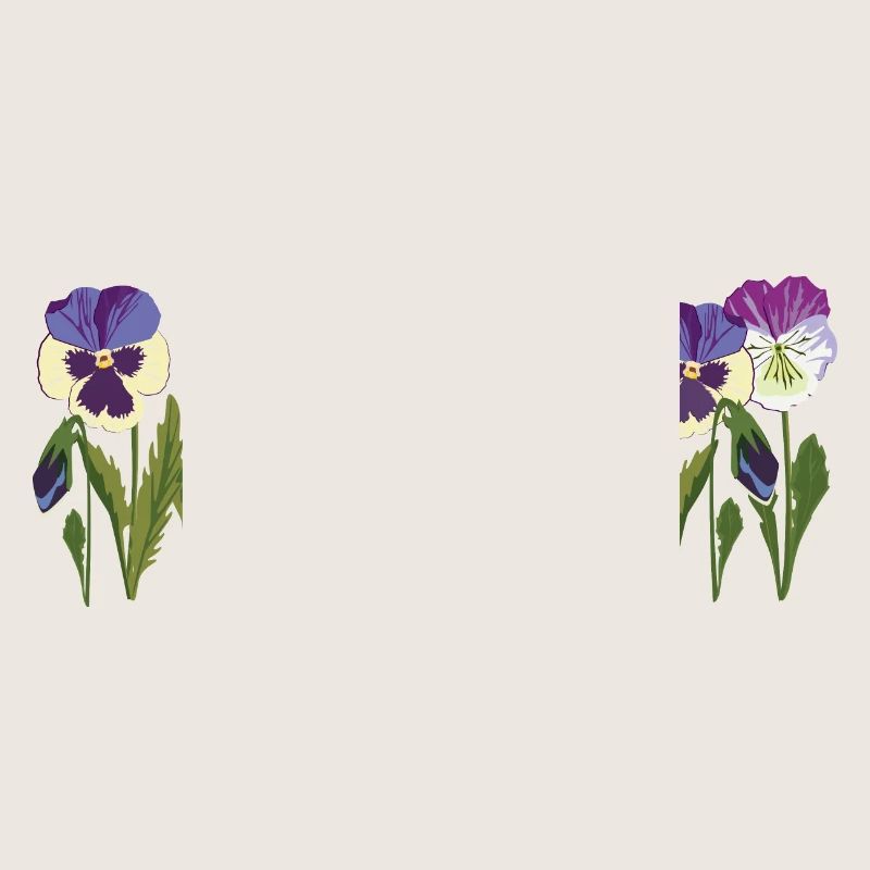 Rangée de fleurs de pensée en violet