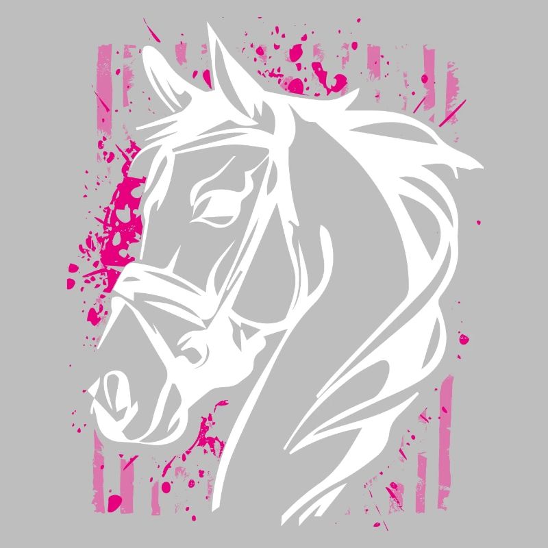 Cheval de style graffiti avec éclaboussure de couleur rose