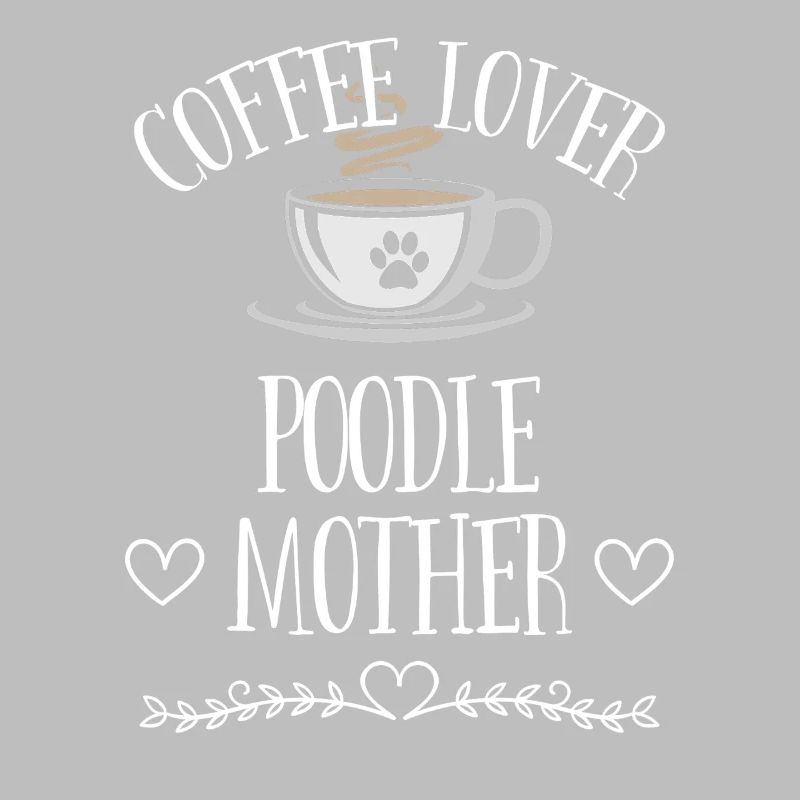 Mère caniche amoureuse du café
