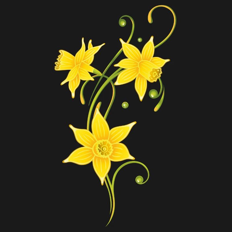 Filigree Daffodils Flowers. Spring, Easter.