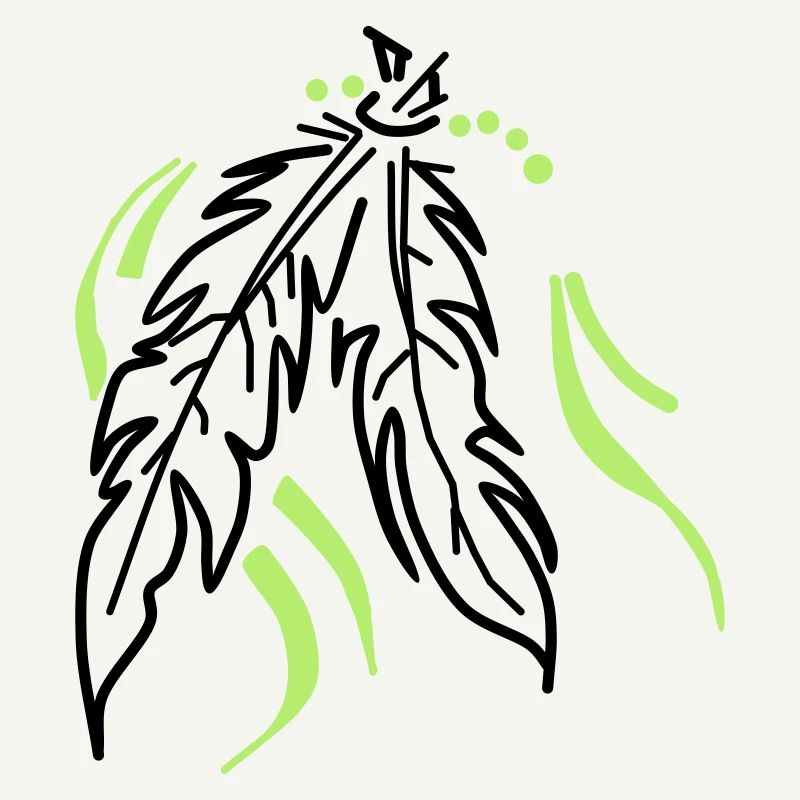 Feathers tied together