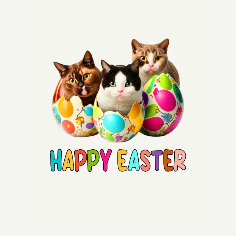 Défilé de chatons et d’œufs de Pâques