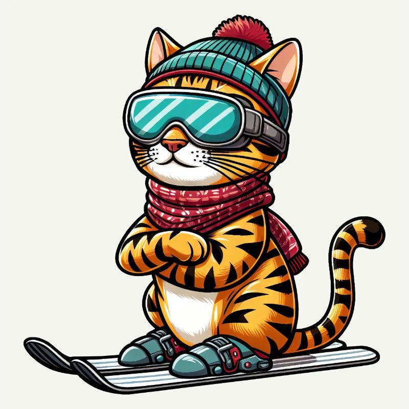 Ski Bengal Chat, Skieur Chat