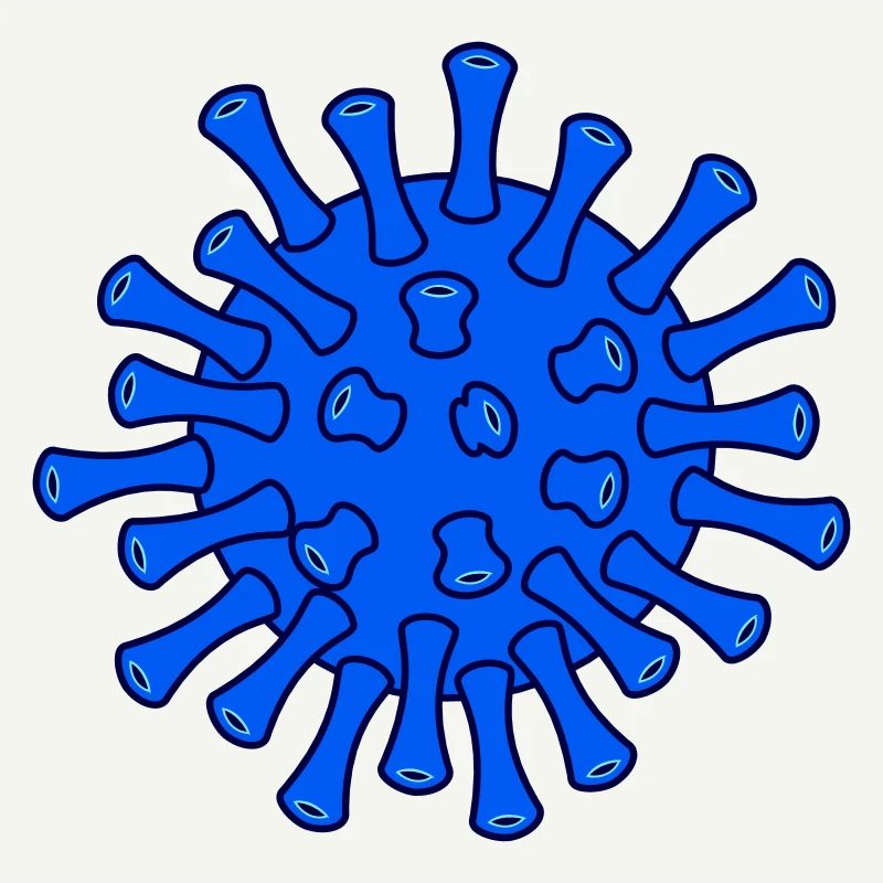 Illustration de la molécule bleue de Covid