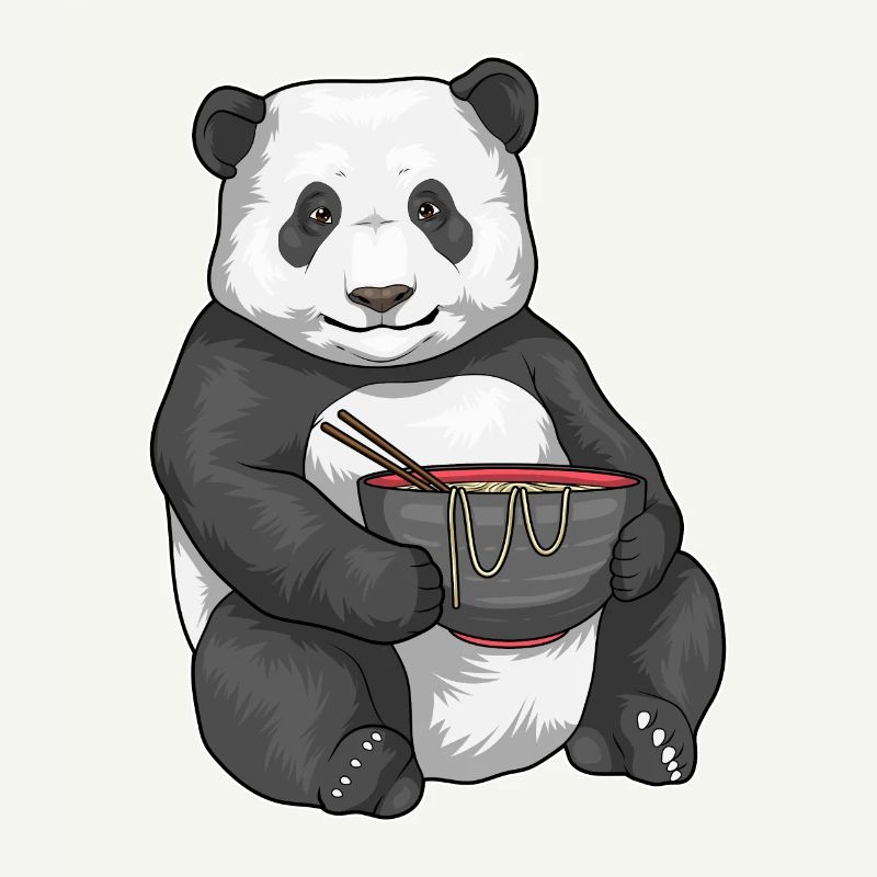 Cuisine de ramen de chef panda