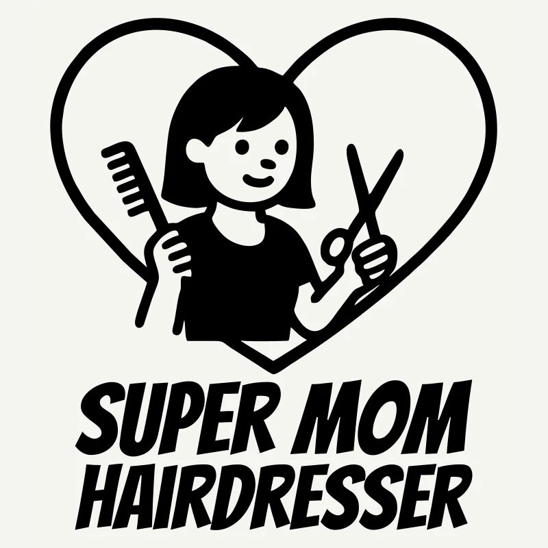 Super Mama Friseurin – Scheren Herz