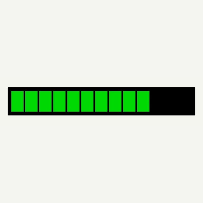 Rectangle loading bar Black Green (75%)
