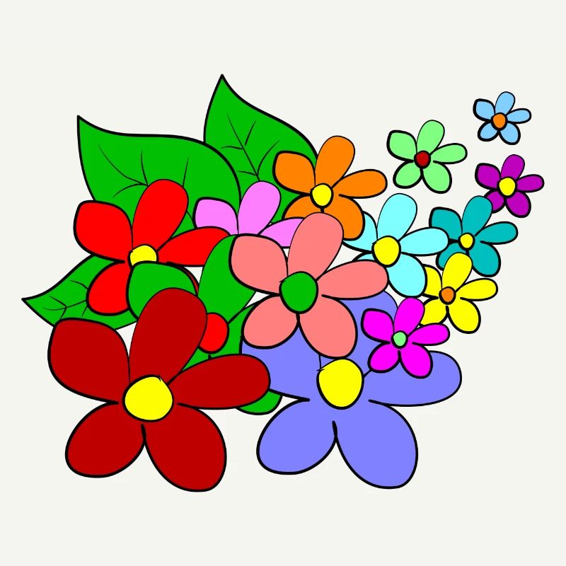 Fleurs Colorées et Dynamique