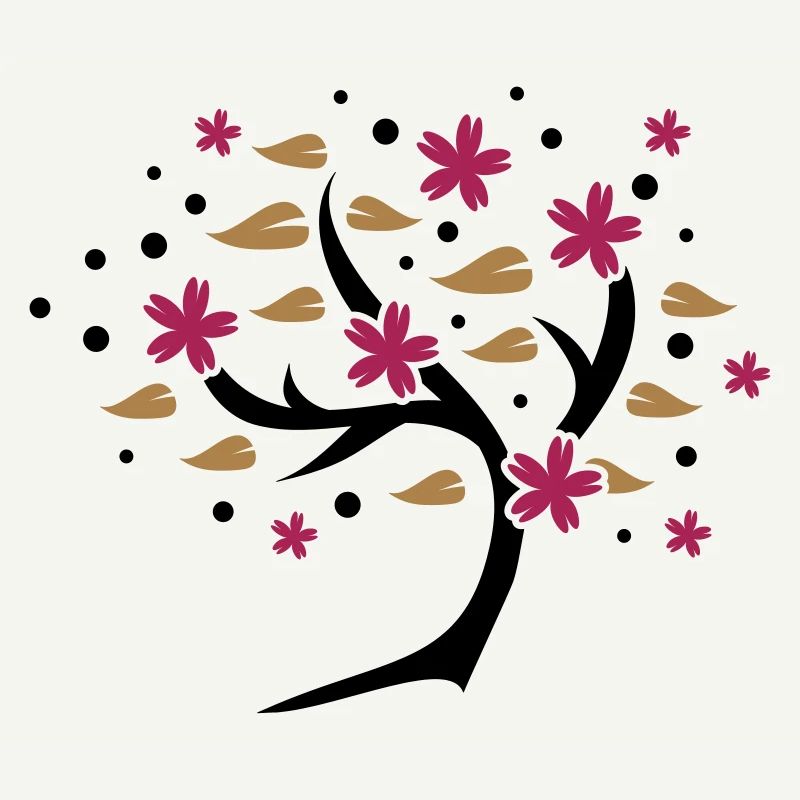 stylized cherry blossom tree in spring