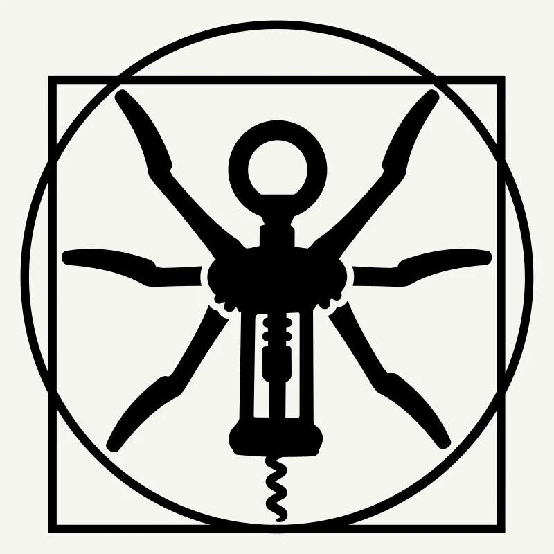 Homme de Vitruve du vin un tire-bouchon Léonard de