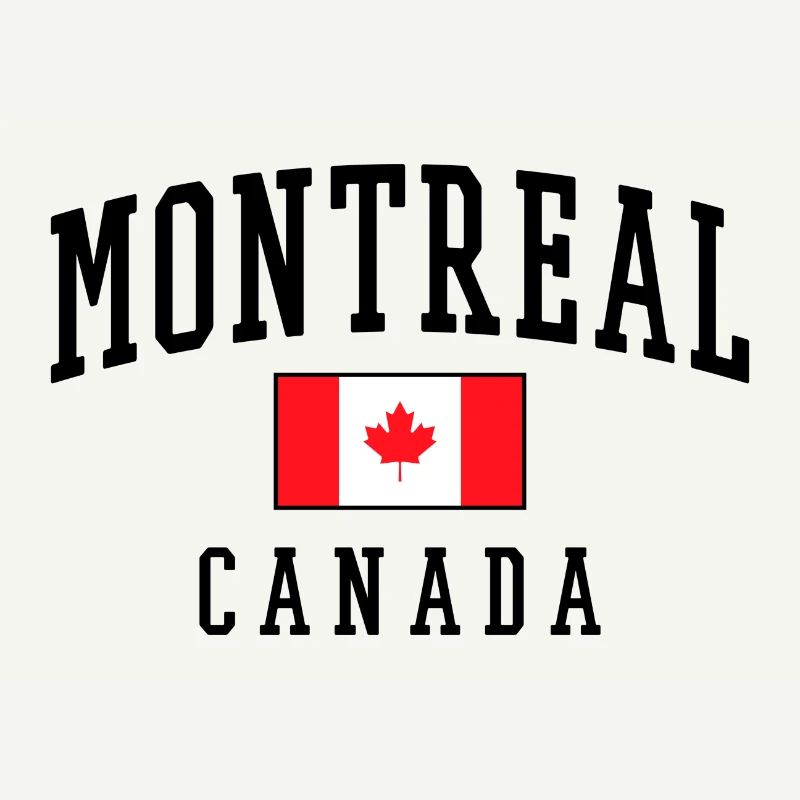 Montreal Canada Design with Maple Leaf Motif