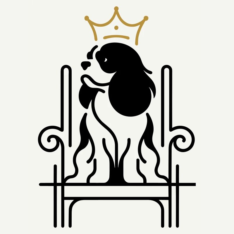 Cavalier King Charles Royal on Throne
