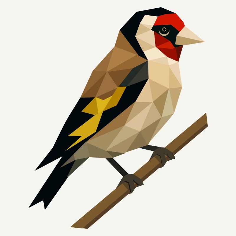 Chardonneret polygonal – Élégance géométrique